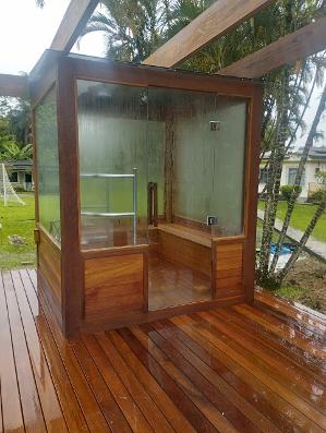 Sauna pronta de madeira acrópolis
